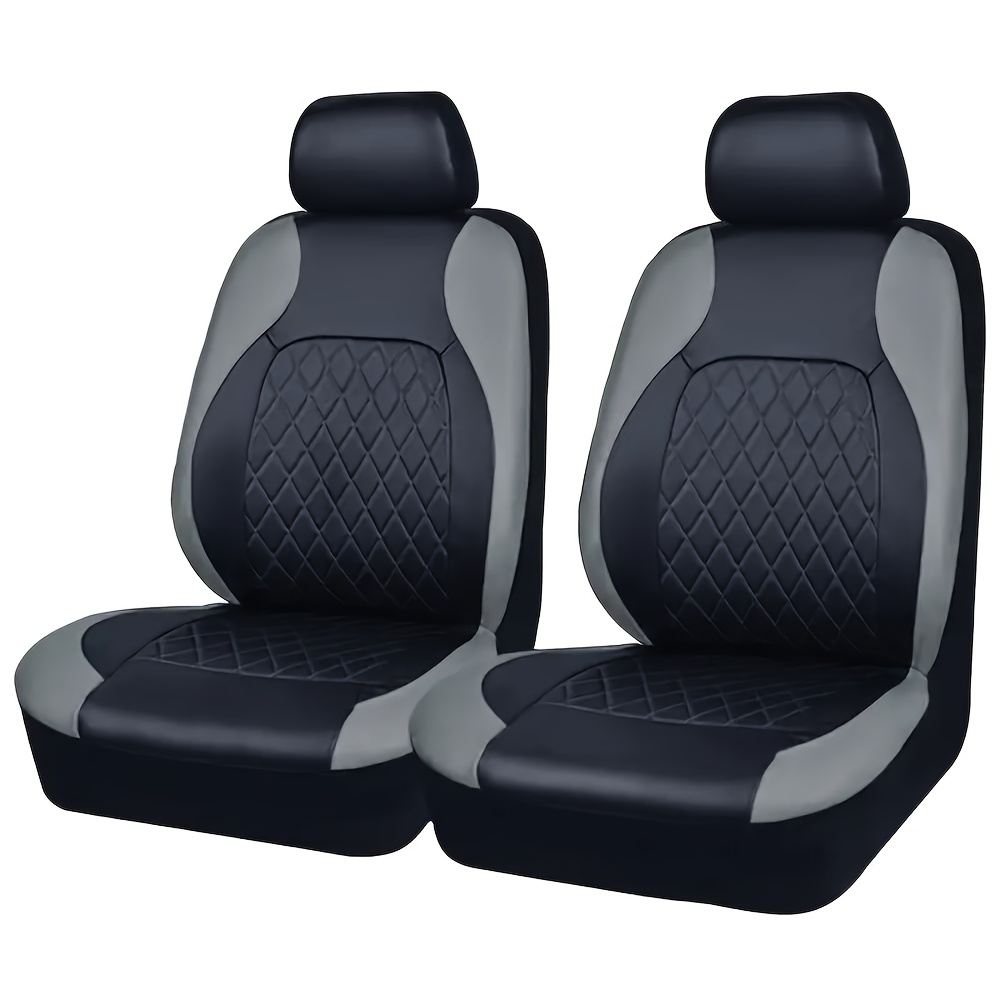 TEMU 4pcs Universal Fit Leather Car For Seat Covers, Breathable Sponge Filled Non-woven Fabric, Full Set Front For Seat Protection For Most Cars, Easy Clean