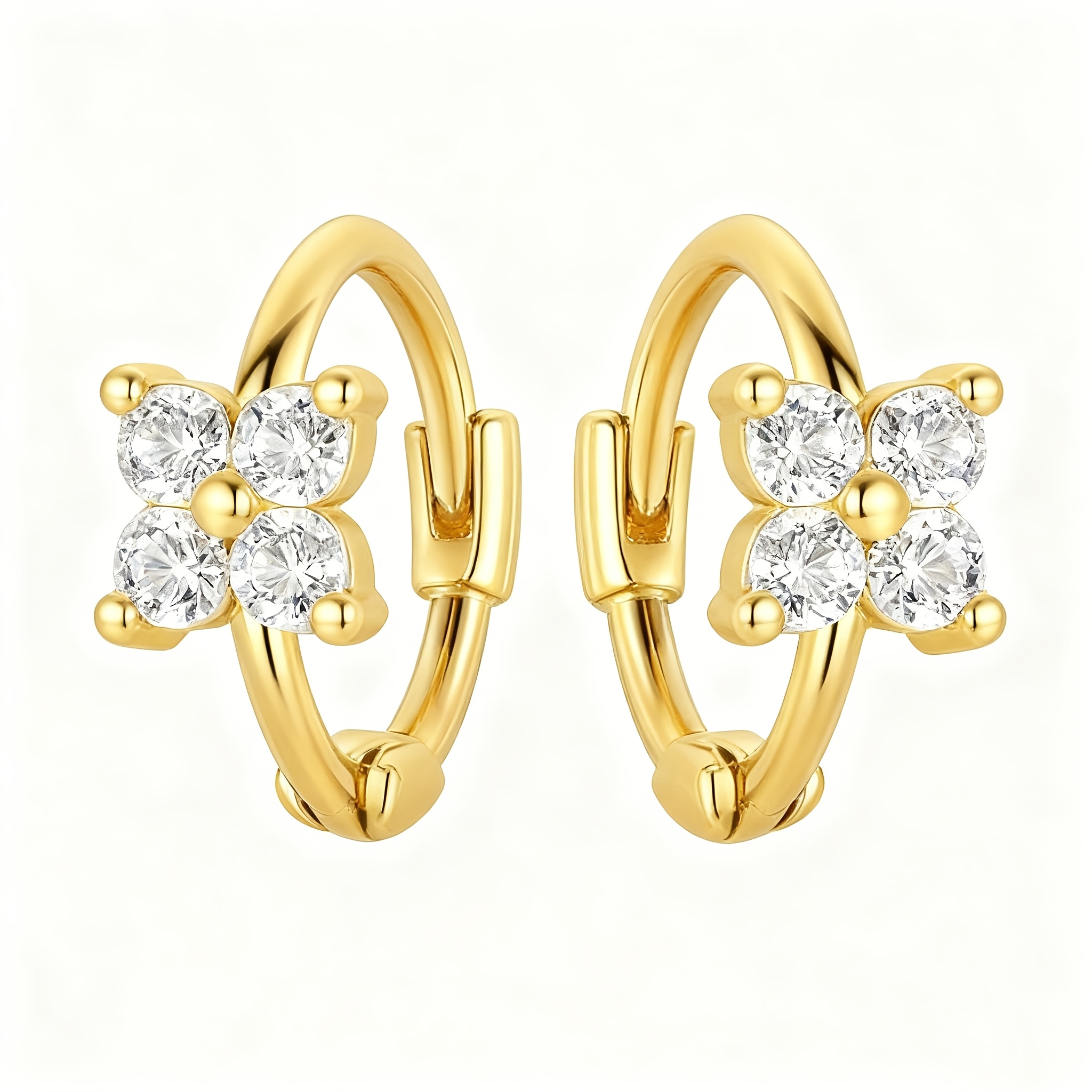 TEMU 1 Pair Of Small, Exquisite, And High-end Flower Earrings, Sweet Ear Accessories, Christmas And New Year Gift, Decoration For Daily And Party
