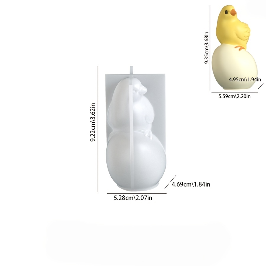 Image of : Spring Easter Scented Plaster Resin Casting Molds For Standing Eggs, Foraging Chicks/ Chicks Candle Ornaments, Clay Molds, Candle Molds, Silicone Molds