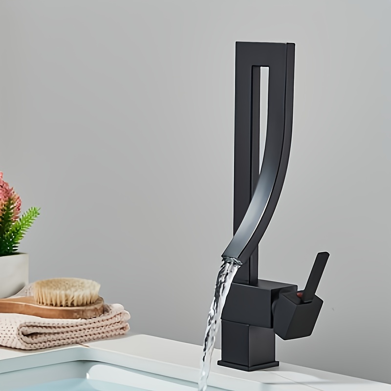 Bathroom Faucet Waterfall Basin Faucet Single Hole Single Handle Basin Faucet Basin Faucet Waterfall Basin Faucet Stainless Steel Faucet Bathroom Sink Faucet