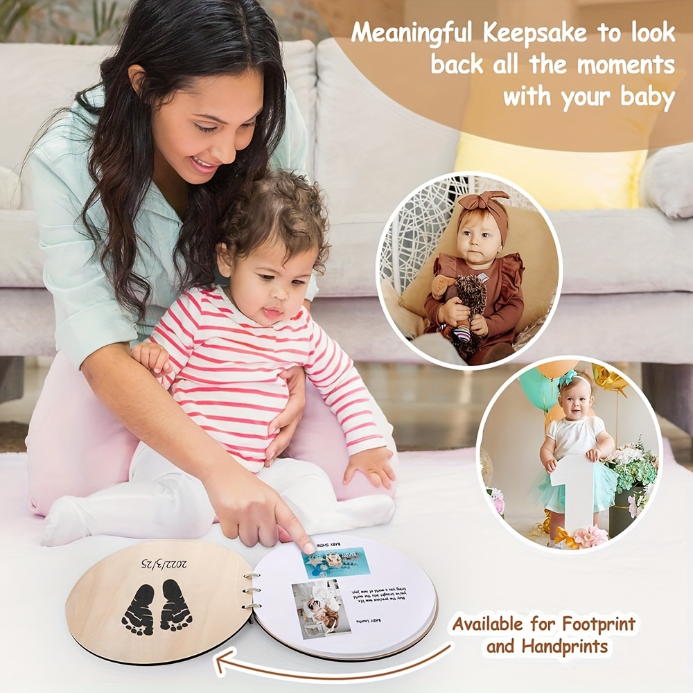Wooden Keepsake Album with Leaf Motif, Engraved Welcome Message