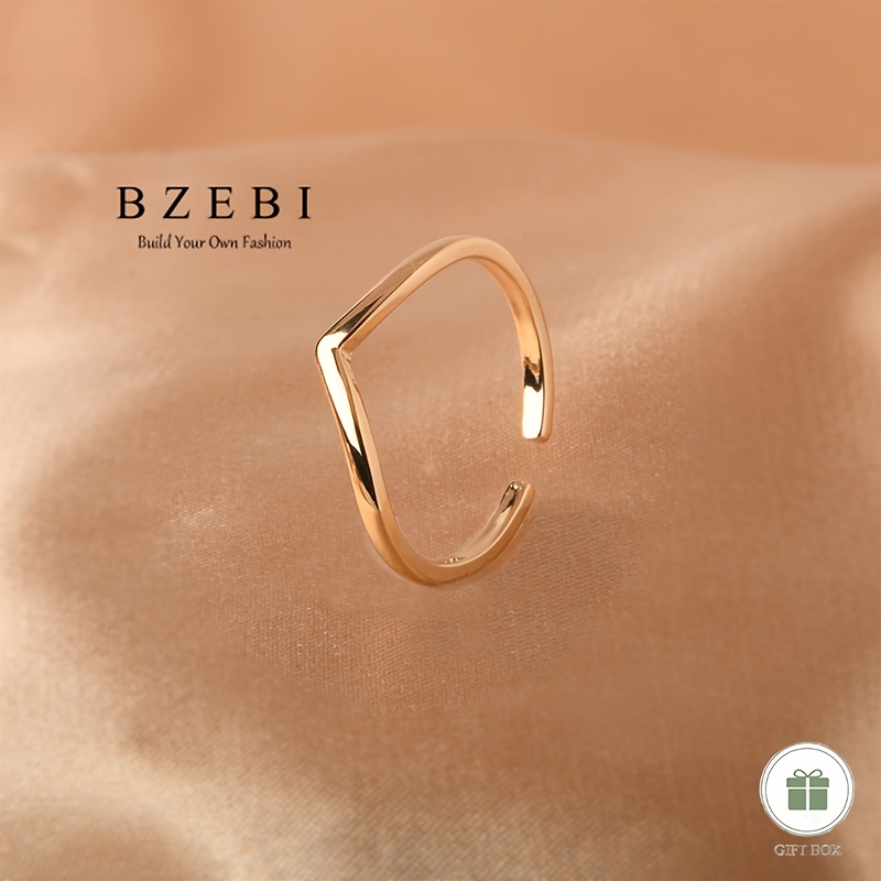 E-shop Damenmode Einzelring V-förmiger Ring Funkelnder Schmuck Elegant Einfach Weihnachten Valentinstag Muttertag Neujahr Geburtstagsgeschenk mit