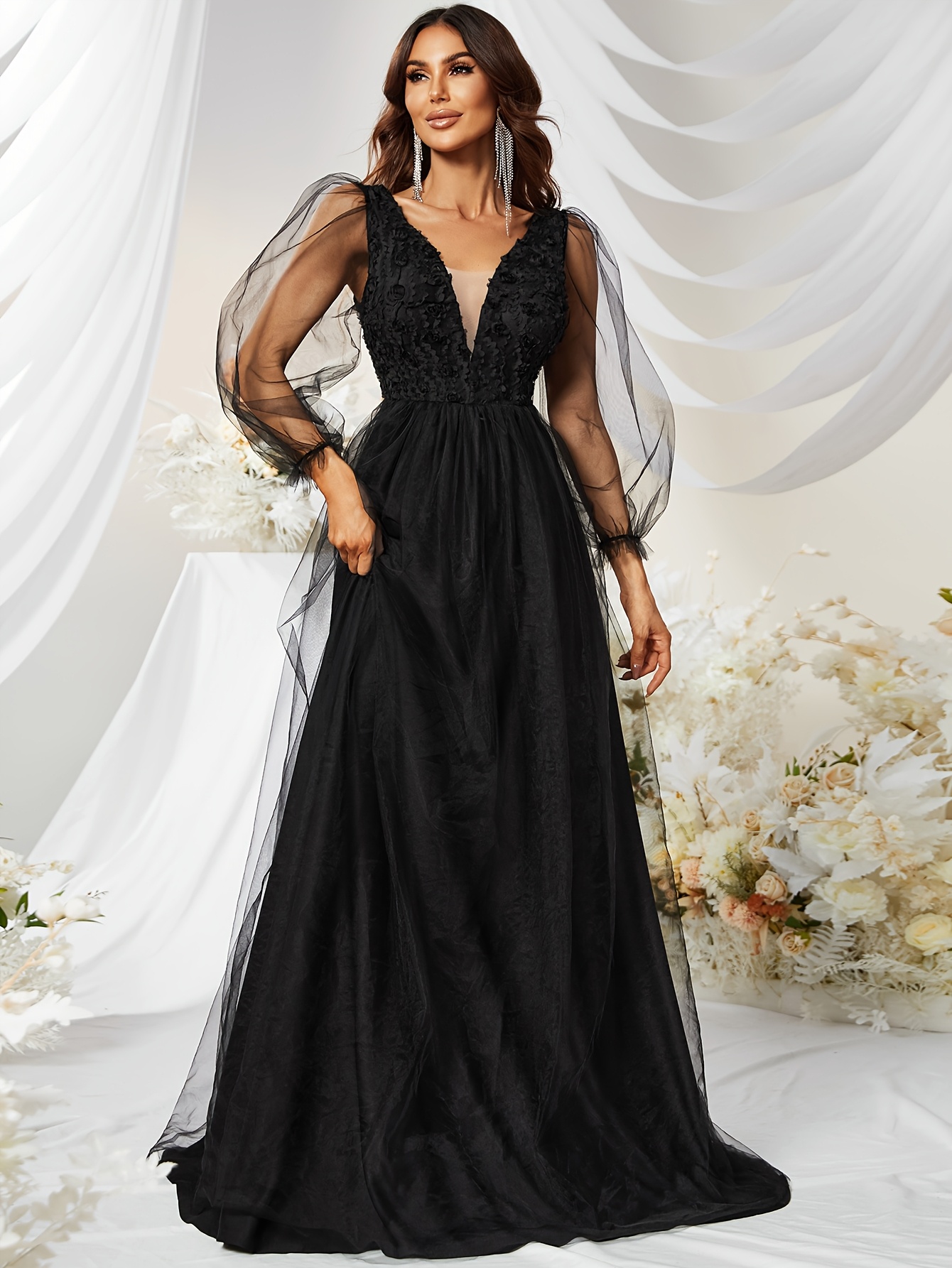 flattering evening dresses Strapless Long Beaded Prom Dress with Lace-Up Back Silver Nude / 16 main image 0