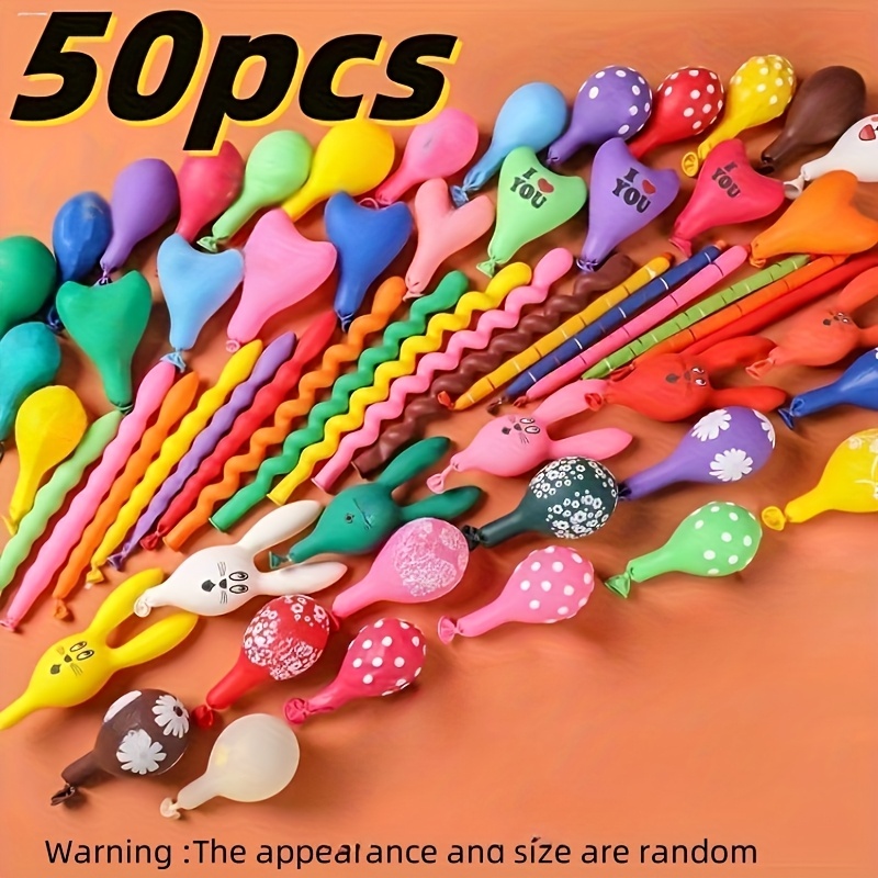 50pcs Quick Fill Balloon Set - Full of Energy Party and Event Decorations for Birthdays, Weddings, Holidays Easy Assembly Included