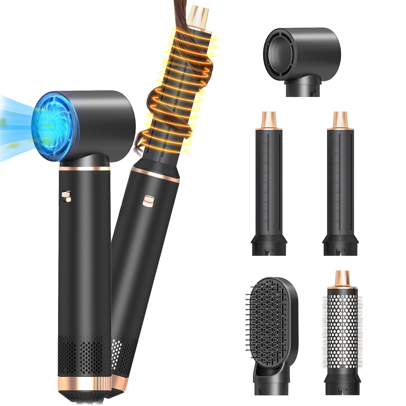 TEMU Hair Styling Brush Featuring Heat Technology And Negative Ions - A Versatile For Blow-drying, Curling, And Straightening - An Ideal Holiday Present For Women