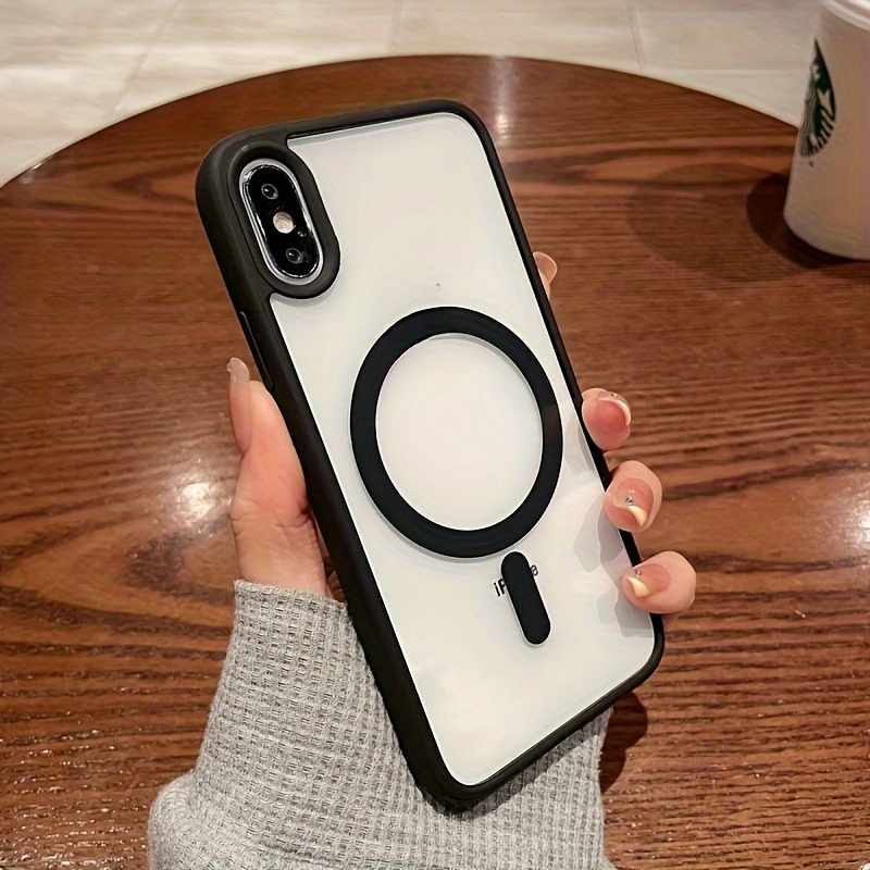 

Transparent Shockproof Magnetic Case With Multiple Colors For Iphone X Xs Max Xr 11