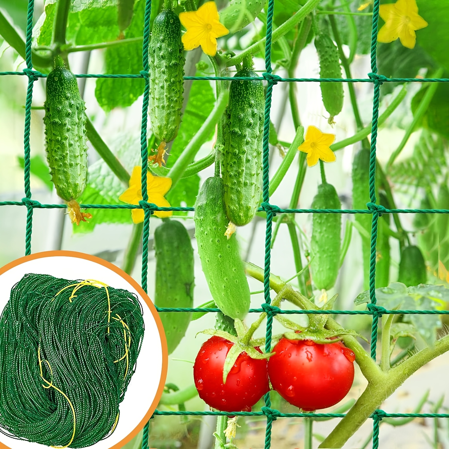 

1pc Green Nylon Climbing Plant Net - Supporting Tomatoes, , Beans & More | Easy-to-hang Mesh Garden Trellis | In Multiple Sizes, Climbing Plant Aid|garden Mesh Accessory|strong