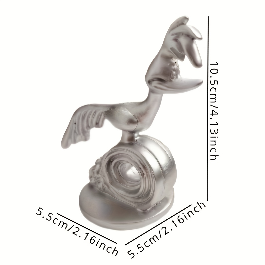 TEMU 1pc Of Bird-shaped Car Emblem Decorative Resin Figurine