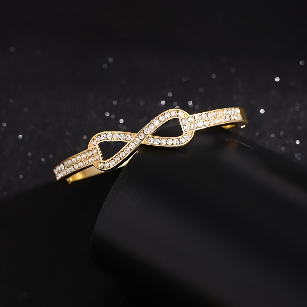TEMU European And High-end Minimalist Temperament Full Rhinestone Bracelet, Trend Niche Bracelet, Versatile Exquisite Hand Accessory