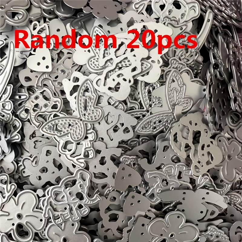 Image of Random 20pcs Of Metal Knife Die Cutting And Card Making Photo Album Envelope Greeting Card Craft Decorative Embossed Flowers