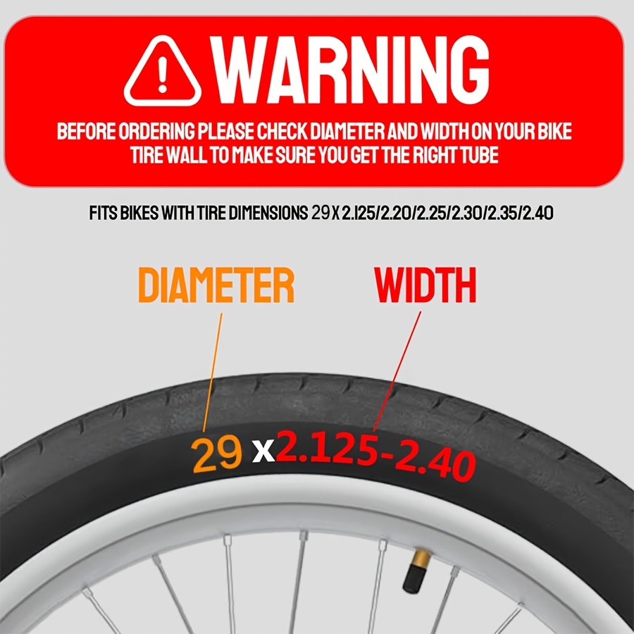 pièces chambre à air vélo 29 pouces 29 x 125 25 Temu