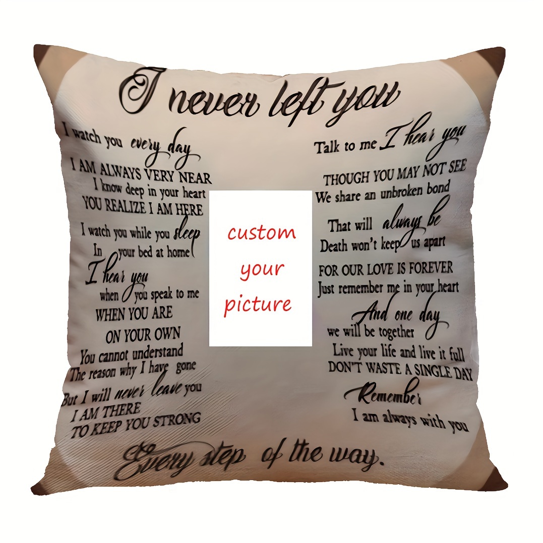 

Custom Photo Memorial Throw Pillow Cover 18x18 Inch - Soft Plush, Zippered, Hand-washable Polyester, Living Room & Bedroom Decor - Ideal Gift For Bereaved Families