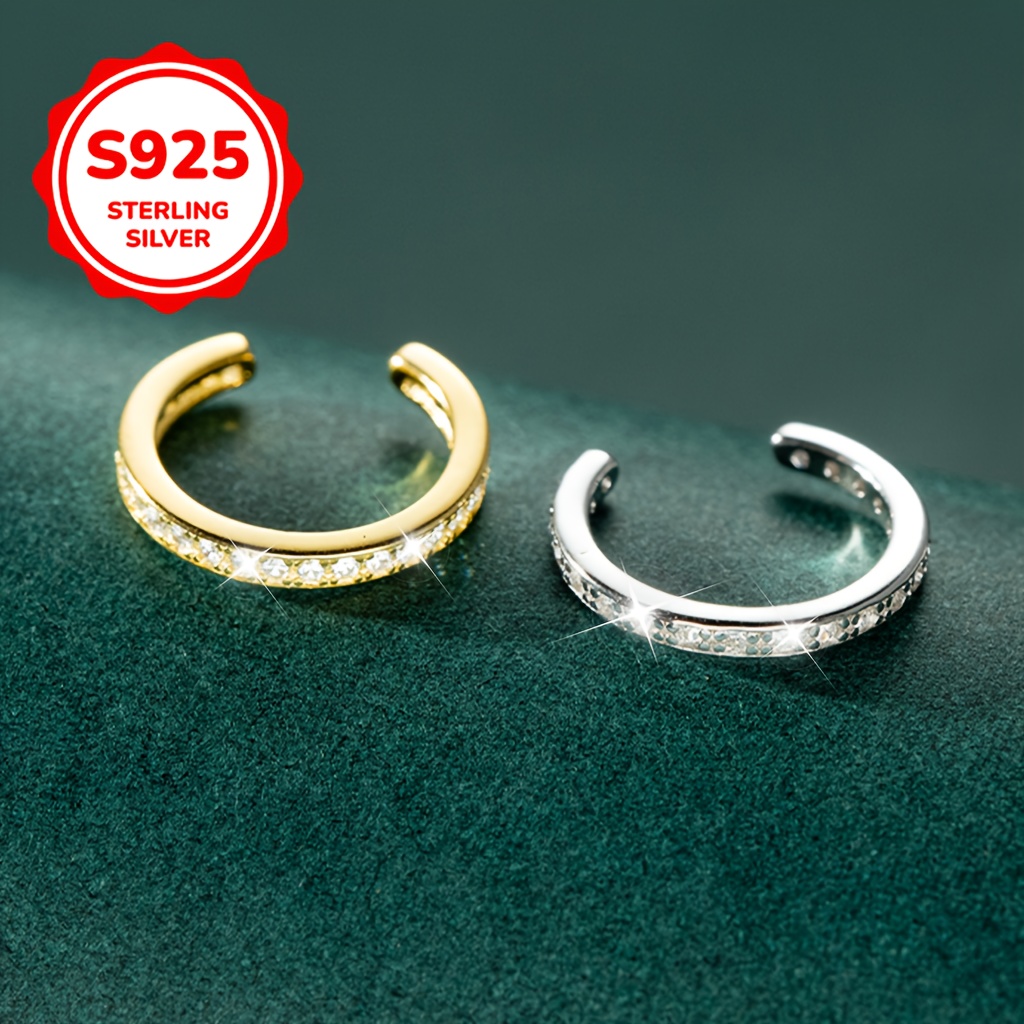 Non-Piercing Nose Stud with Synthetic Cubic Zirconia