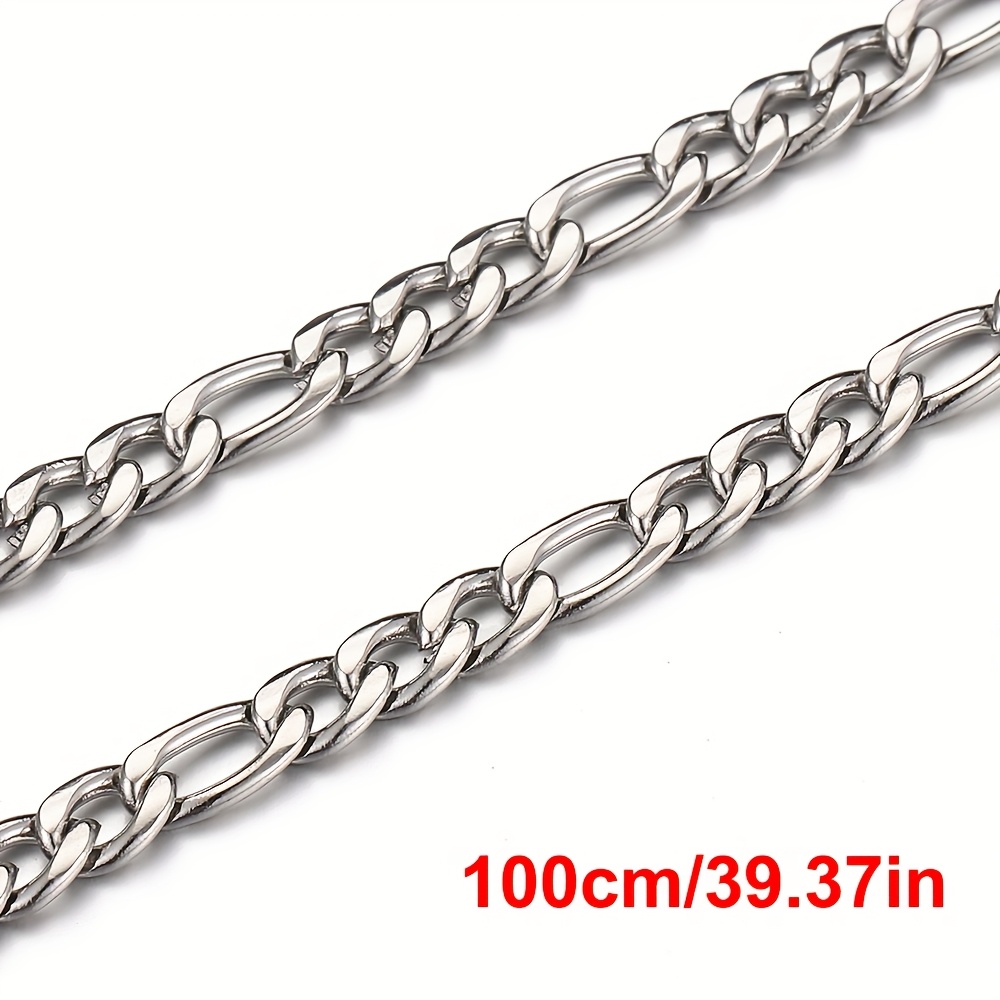 TEMU Chaîne plate en acier inoxydable torsadée de 1 mètre, épaisseur 4/5 mm - Matériau pour fabrication de et bracelets DIY