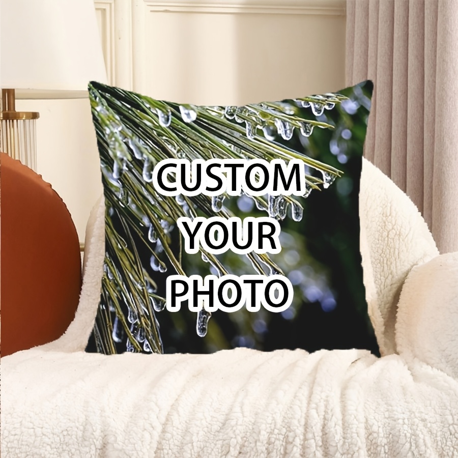 

1pc, Short Plush Custom Pillow, Single/double-sided Printing Personalized Photo Custom Pillow Cover Suitable For Sofa Living Room Without Pillow