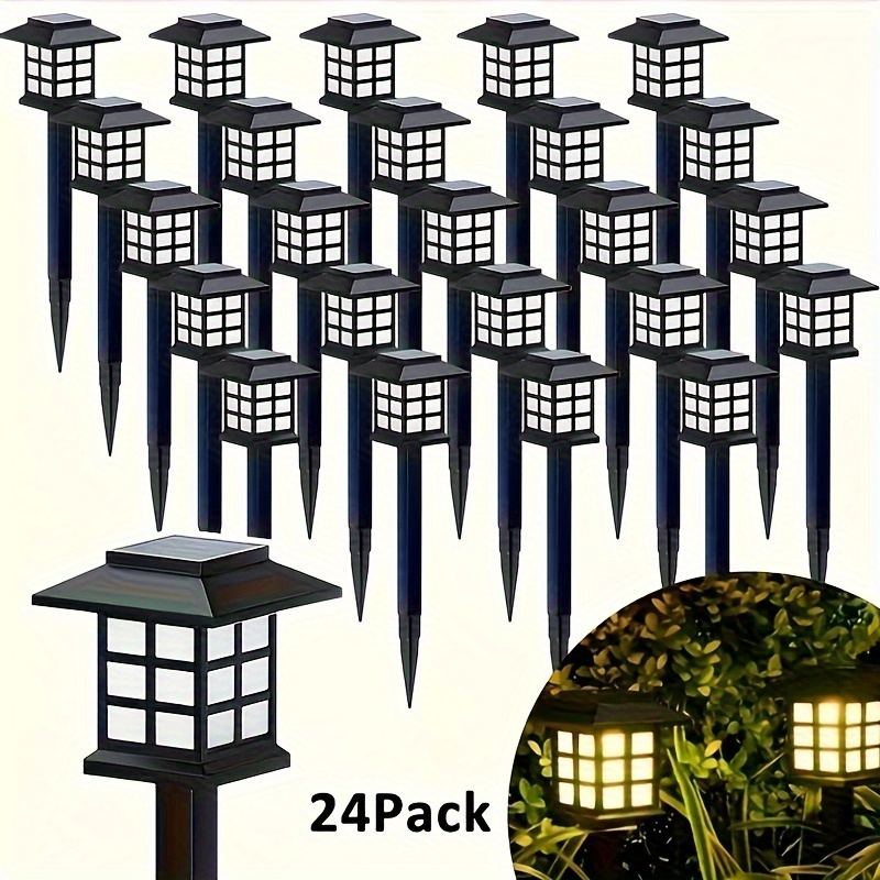 

24 Pack Led Solar Lights, Solar Outdoor Lights, Solar Walkway Lights Of Lighting For , Landscape, Path, Yard, Patio, Driveway(white Light/warm Light)