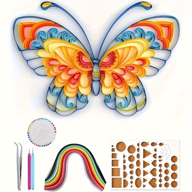 

Kit de Quilling 6pcs 260 Bandes Multicolores, 4 Outils de Bricolage - d''Artisanat DIY Décoration à , Débutants, une Aiguille à Perles, une Pince & un Stylo