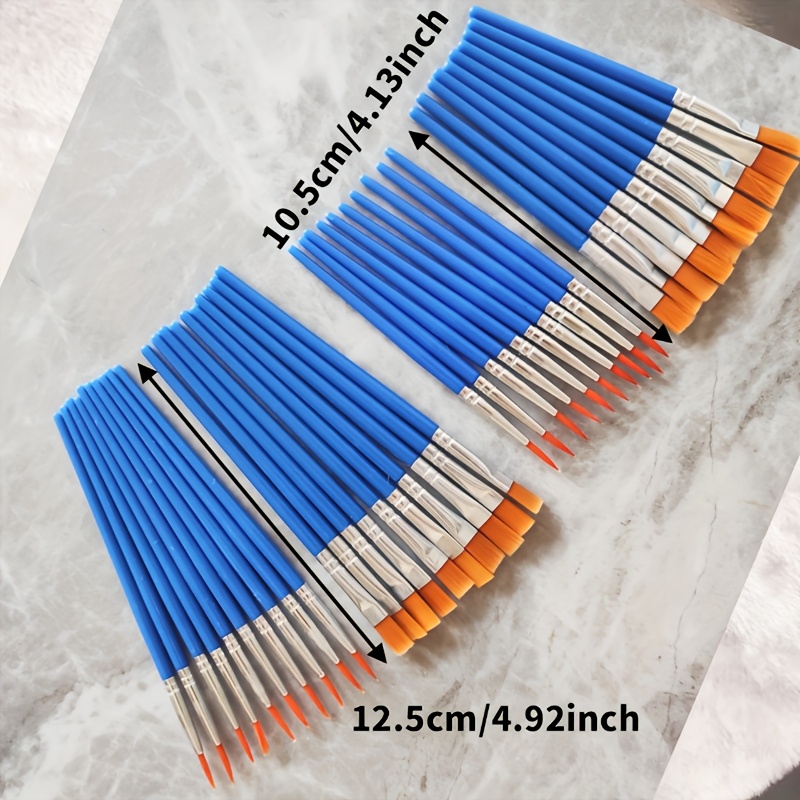 TEMU A Set Of 40pcs Paint Brush Set, Flat And Round Head Paint Brush Set, Art Painting Supplies