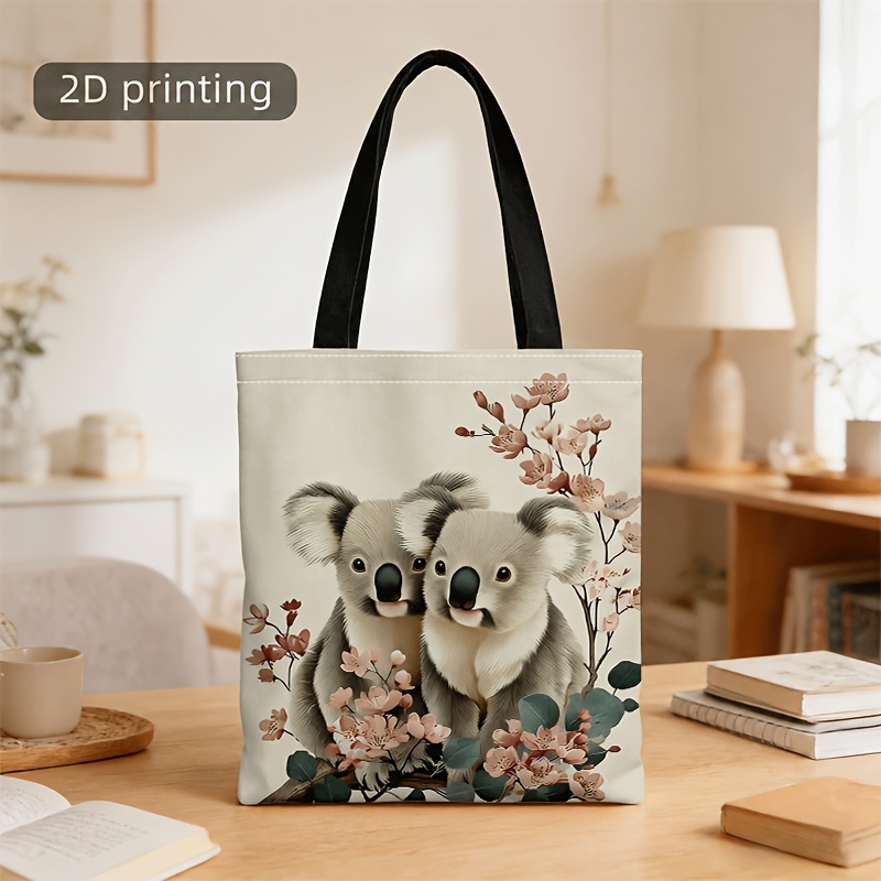 TEMU Sac bandoulière et sac à main pour hommes et femmes, sac fourre-tout convertible à bandoulière avec imprimé et koala 2D pour les quotidiens, -