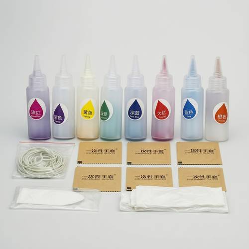 8-color Tie-dye Set | 8 Colors Such As Rose Red, Dark Blue, And , Along With A Pointed-mouth Bottle, Elastic Band, And Protective Tools | Suitable For Craft Enthusiasts, Creative Professionals