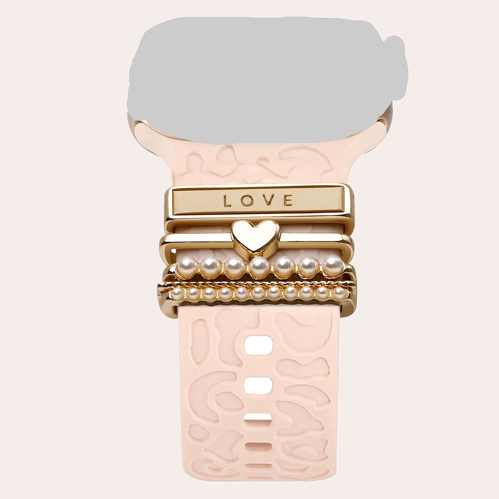 5pcs Of Smart Watch Strap 41mm 45mm 40mm 44mm 38mm 42mm 46mm 49 Women's Charm, Pearl Jewelry Decoration Ring, Suitable For Iwatch Series 10 6 5 4 3 Se Smart Watch Strap Additions