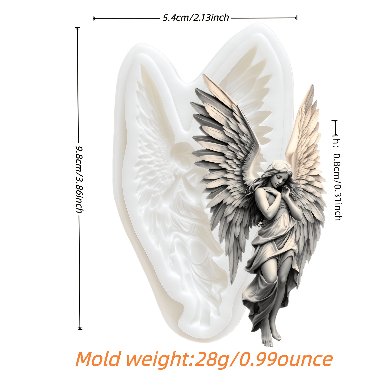 Image of 1pc Retro Silicone Mold With -dimensional Winged, Downcast Goddess Shape. Suitable For Party Candies, Chocolates, Cake Decorations, Kitchen Baking Cookie Molds, And Handmade Decorative Tools.