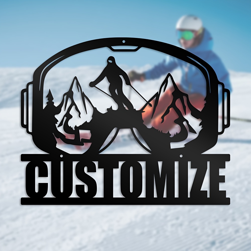 

Custom Ski-themed Metal Sign - Personalized Snowboarding Decor For Home & Resort, Ideal Gift For Skiers