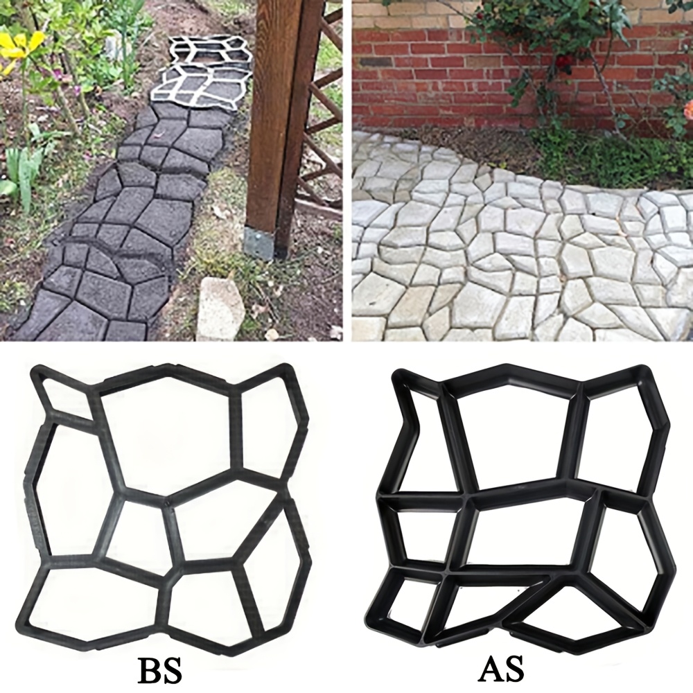 4er-set gartenweg betonformen, kunststoff-bodenbelag-vorlagen, wiederverwendbare betonstein-design-bodenpflasterformen