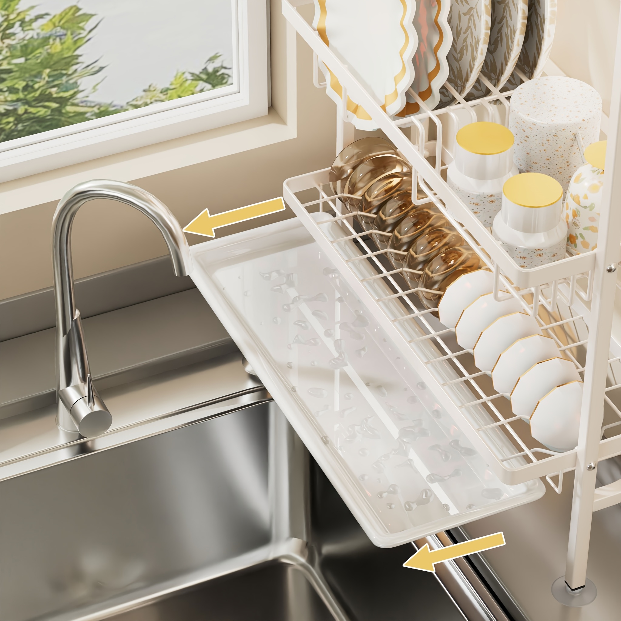 Dish Drying Rack Wall Hanging Plate Rack Wall Mount Kitchen Dish