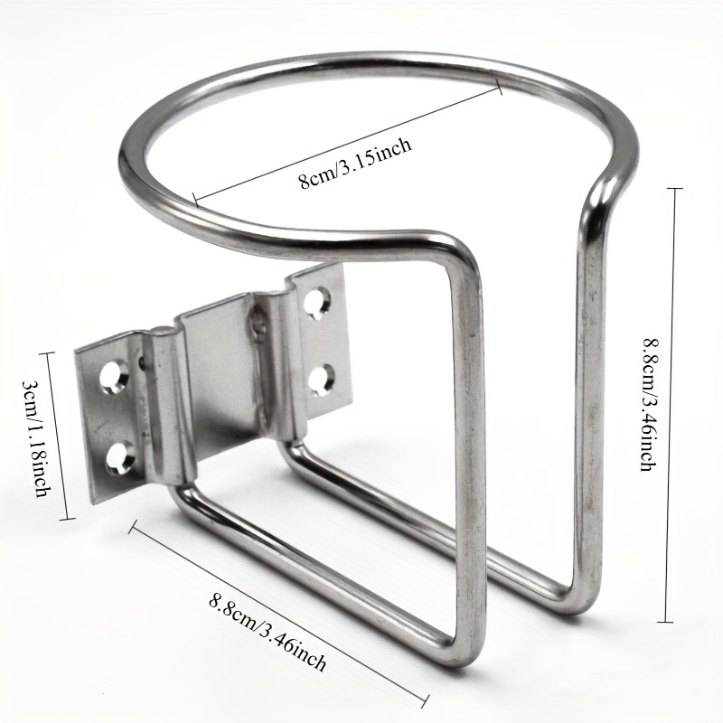 TEMU 2pcs Stainless Steel Universal Drink Holder For Marine Yacht Truck Rv Trailer Hardware - Silver