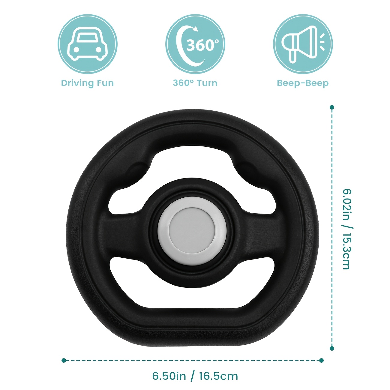 TEMU Stroller Travel Steering Wheel Accessory, Adjustable Detachable Simulation Driving Wheel For Stroller And Shopping Cart