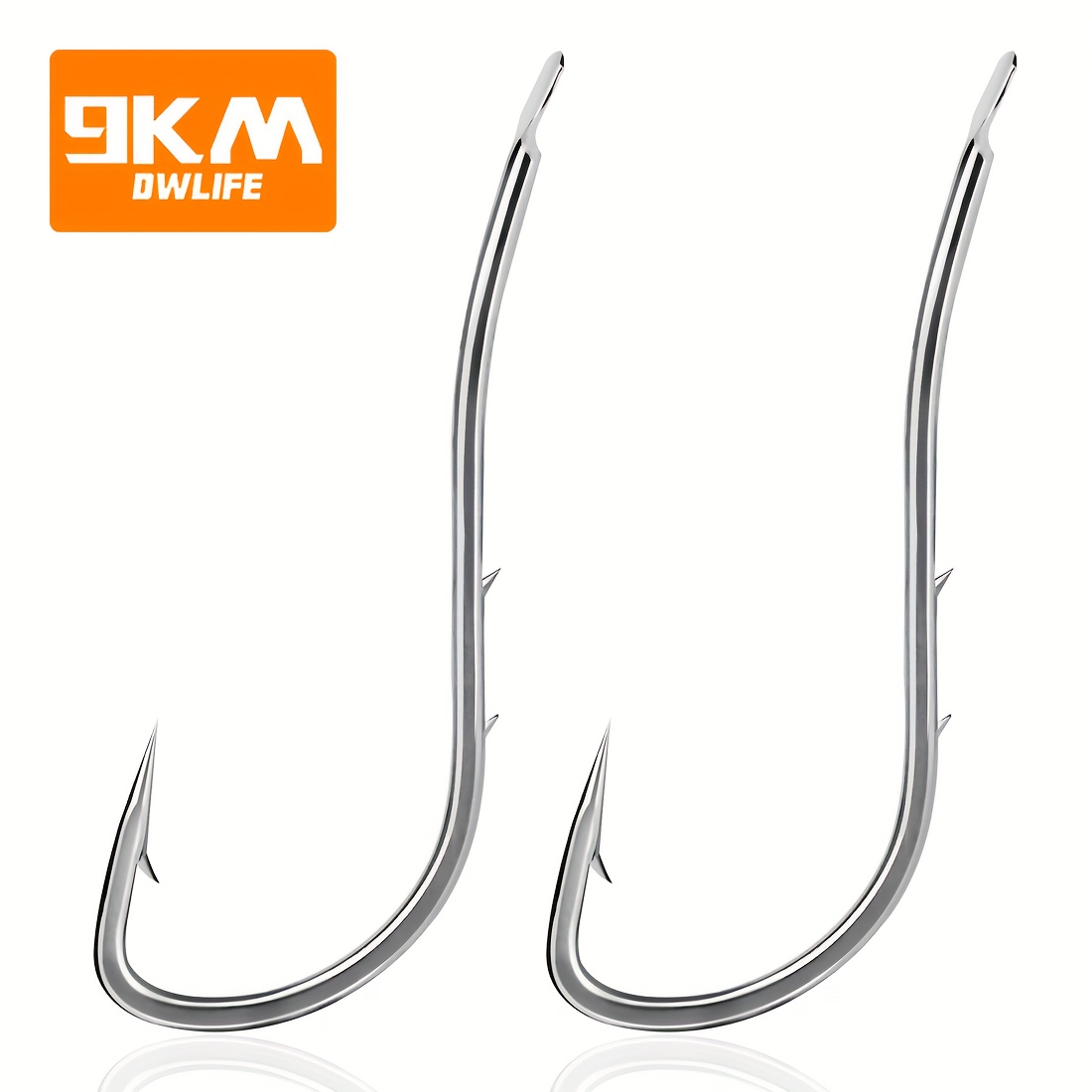 

9km Dwlife 50pcs -carbon Steel Fishing Hooks - , Shank For Live , Ideal For Freshwater & Saltwater Angling