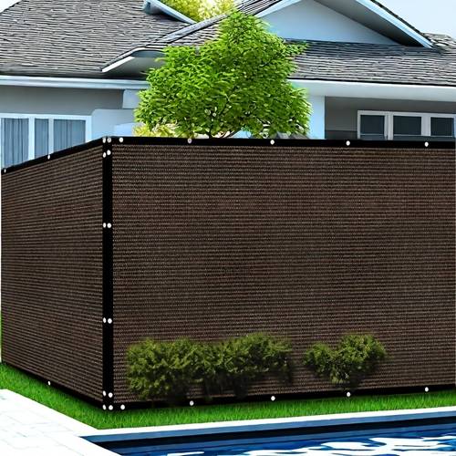 heavy duty privacy fence screen 6x50ft outdoor shade cloth mesh barrier with cable zip ties included brown fences for outside