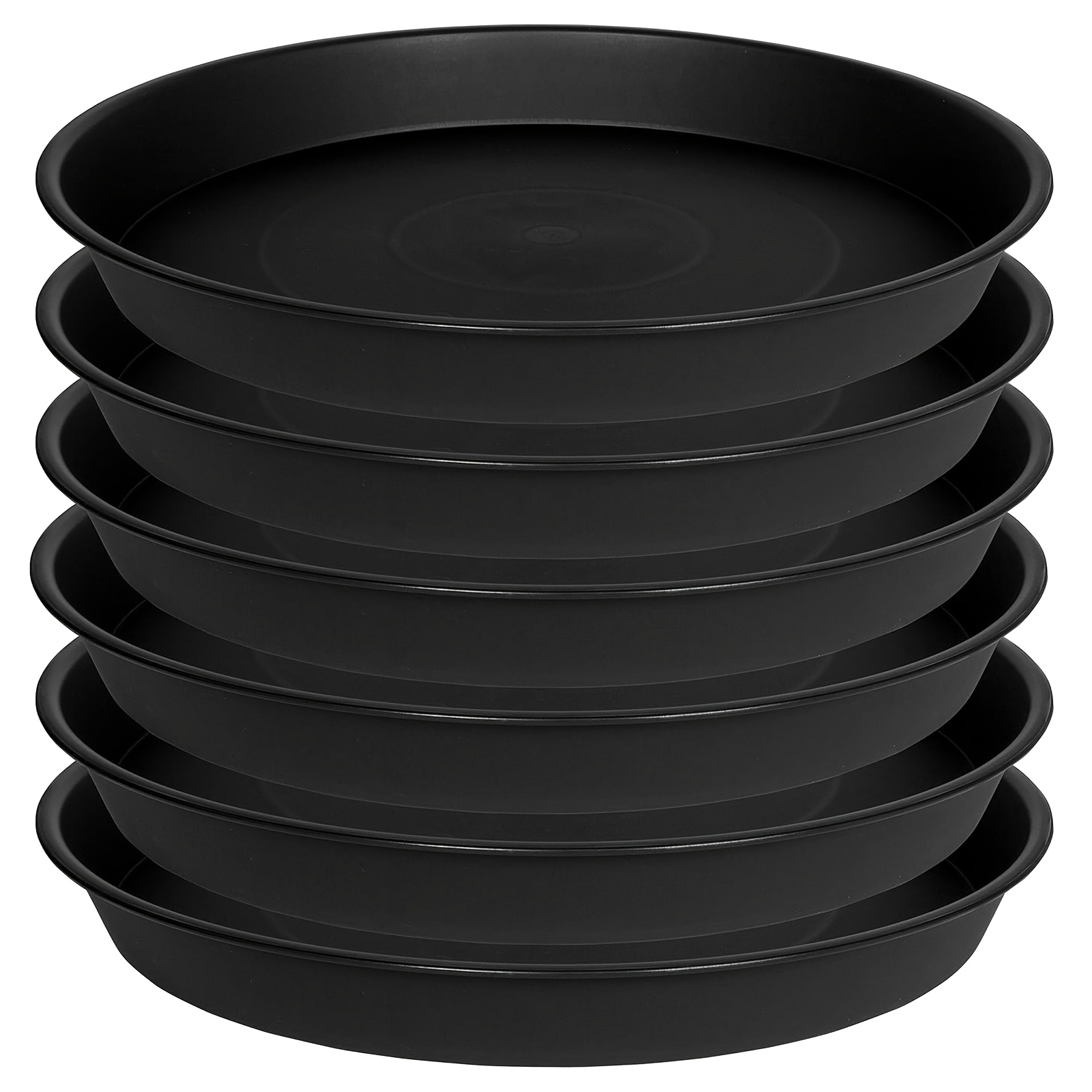 

12 Inches Plant Saucer Plant Drip Trays, Plastic Plant Trays For Pots, Heavy Duty Pot Drip Trays For Indoors Outdoor Flower Planters, Black