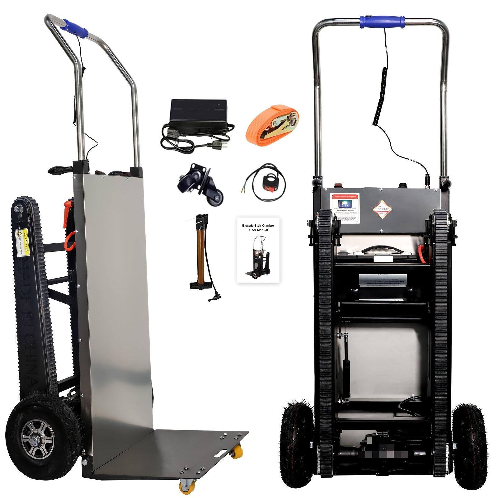 sturdy stair climbing cart supports up to 900   features 3 fold   with extendable handle convenient for transporting stairs   relocation   business applications Product details 2