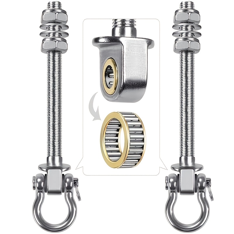 TEMU Cintre robuste avec roulements - Ensemble de 2 accessoires en acier inoxydable 304, adapté aux poutres en bois et aux poutres en métal - Parfait
