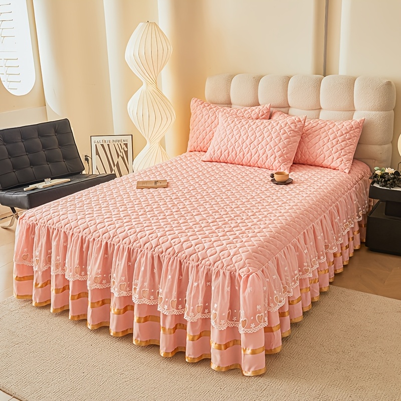 3 skirt set quilted padded lace trim