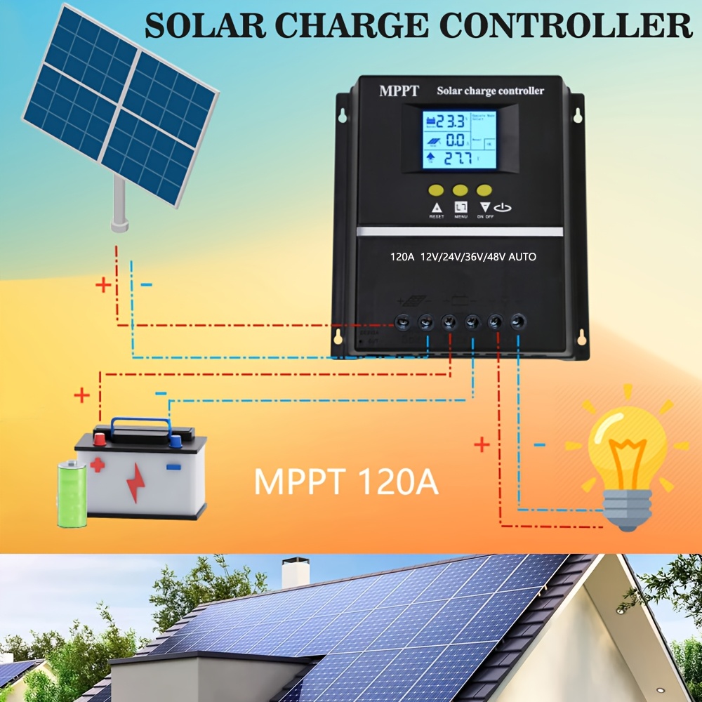 Régulateur Panneau Solaire MPPT 30A LCD 12V/24V - Contrôleur Charge Batterie