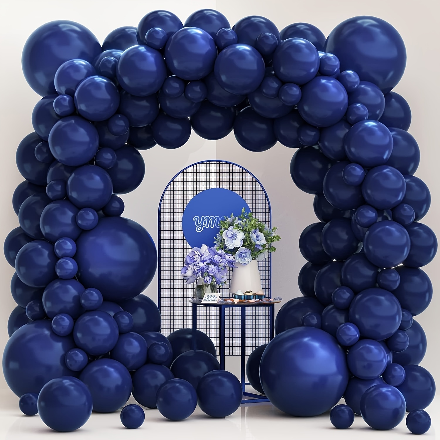 

121pcs Premium Blue Balloon Garland Kit For Weddings, Birthdays, Anniversaries & More - Universal Holiday & Special Occasion Decor Set With Dot Glue & Fixtures - Suitable For Ages 8 & Up
