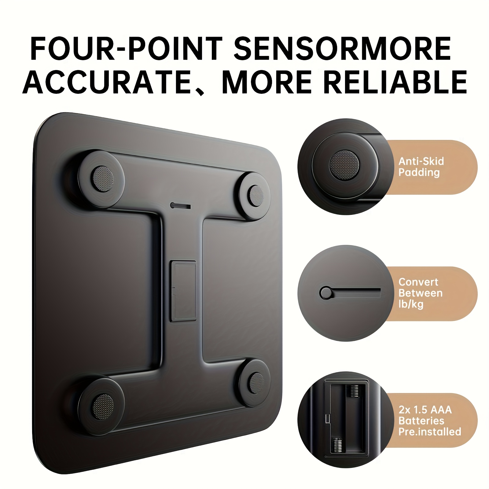 Balance de Poids, Balance Numérique pour Salle de Bain, Balance Ménagère, Précision Élevée 396 Lbs/180 Kg, Affichage LCD HD avec Verre Trempé Épais, Commutable Kg/lb, Mise en Marche/Arrêt Automatique, Pour Maison, Salle de Sport, Salle de Bain, Sécurisée et Durable, Cadeau de Noël, Balance