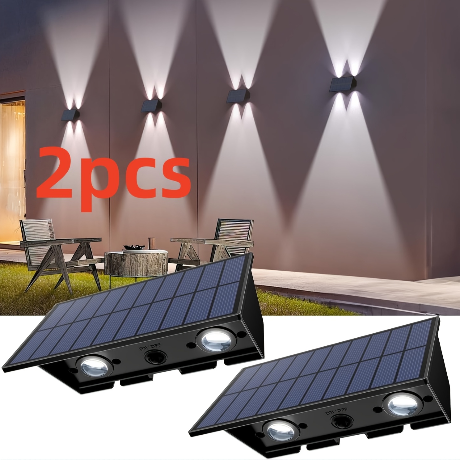 

2 Pack Solar Post Cap Lights, Waterproof Solar Outdoor Light For 4x4 Wooden Posts, Solar Lights With Glass Shade For Deck Fence Patio Post Decor