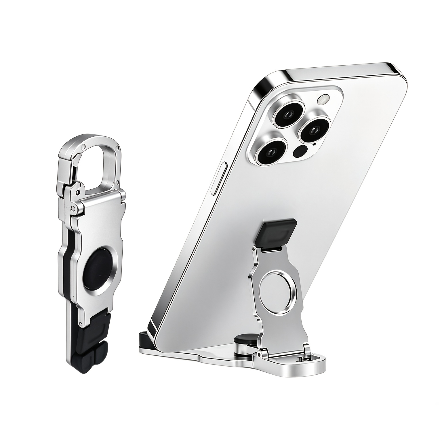 TEMU Supporto per telefono fidget spinner portatile e pieghevole, supporto da tavolo regolabile con portachiavi, compatibile con iPhone e tutti gli