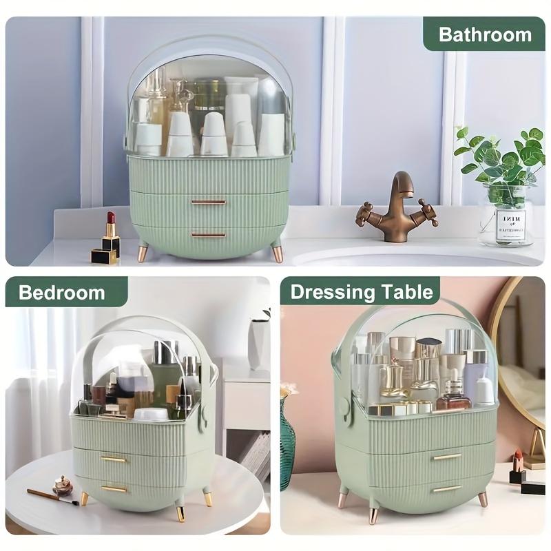 

Large Cosmetic Organizer Drawers - Plastic Storage Box For , & Jewelry - For Bedroom, Bathroom, And Dorm