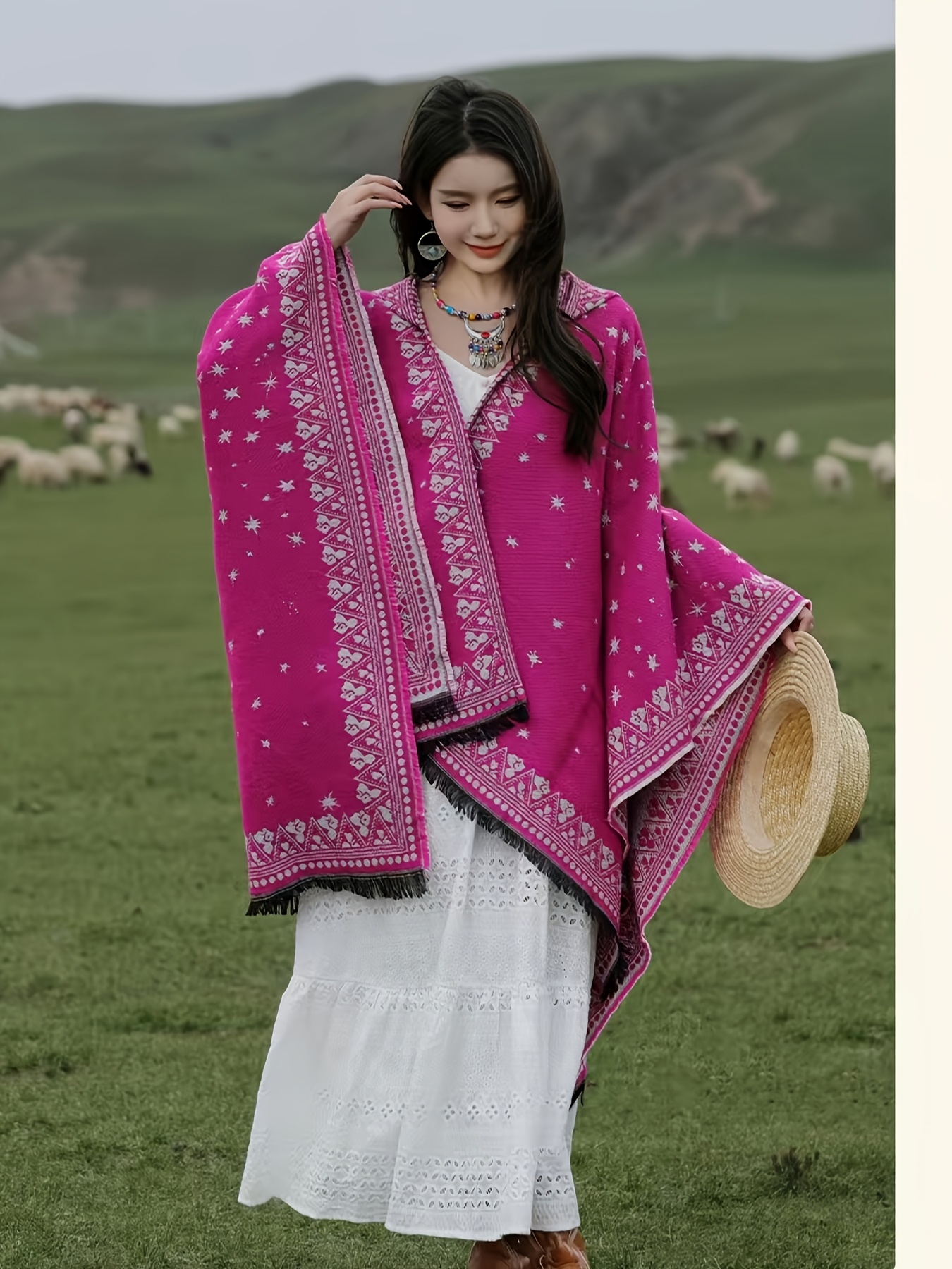 plus size womens winter cloak elegant hooded cape red non Temu