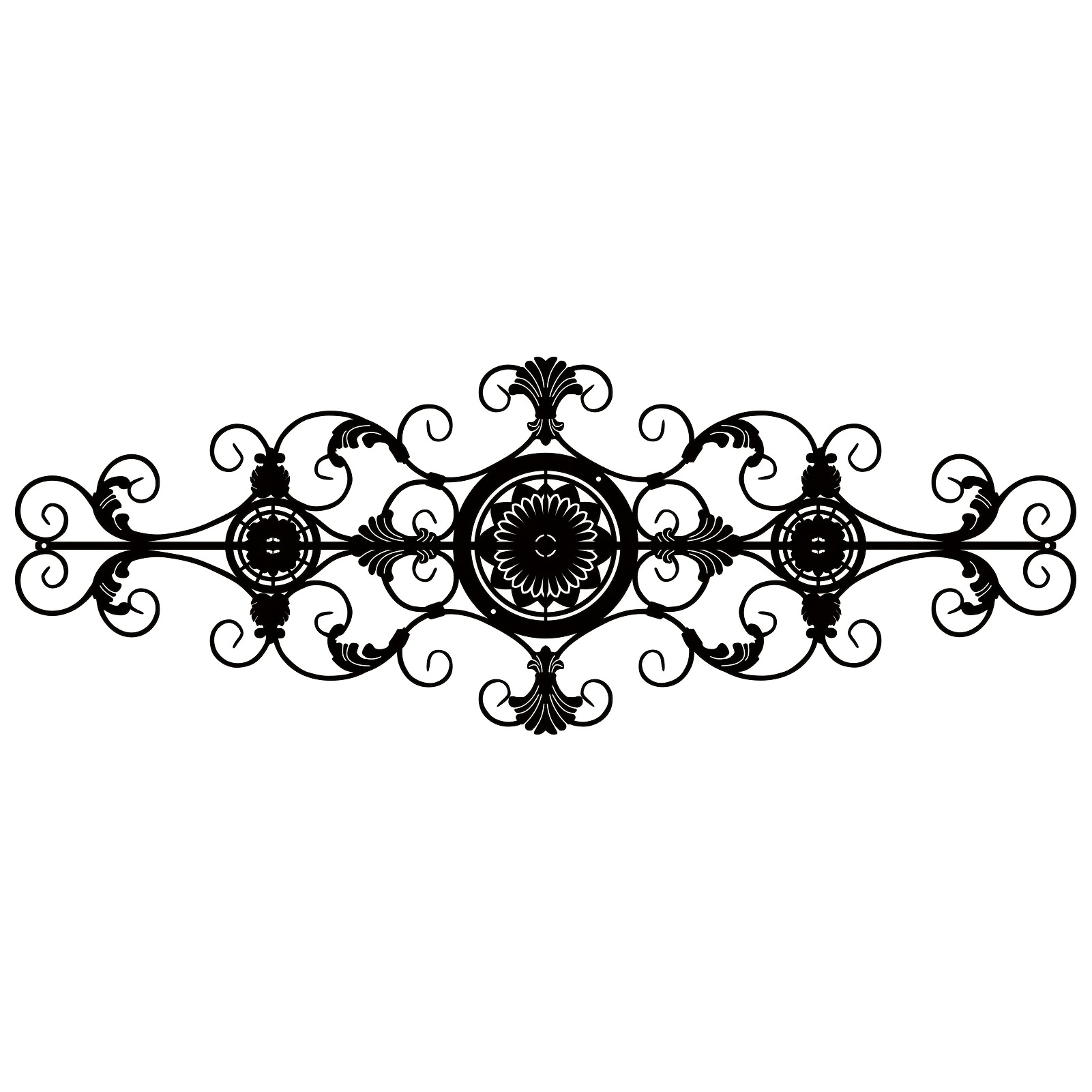 

1pc Art Deco Large Metal Wall , Sunflower & Iris Scrollwork Hanging , Ideal For Front Door Screen, Living Room Decor, Garden Entrance - Metal