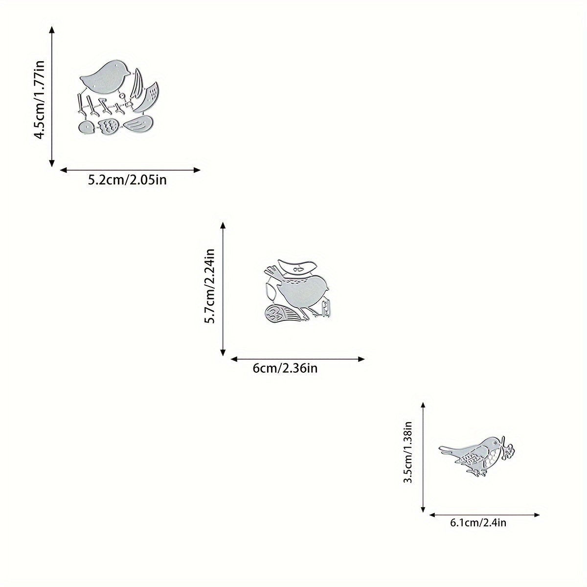 TEMU [Nouveau] 3 pièces Mignons Oiseaux Animals Matrices de Découpure en Metal pour DIY Scrapbooking Album Carte Papier Modèle d'Embossage, Pochoirs