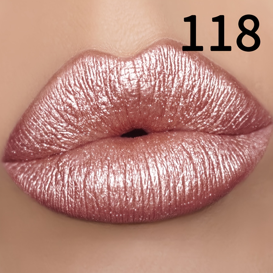 Lipstick, Waterproof, Lasting Makeup, Pearlescent, Sparkle, , Rose Red, Pink, Purple, Golden, Black, Lip Gloss