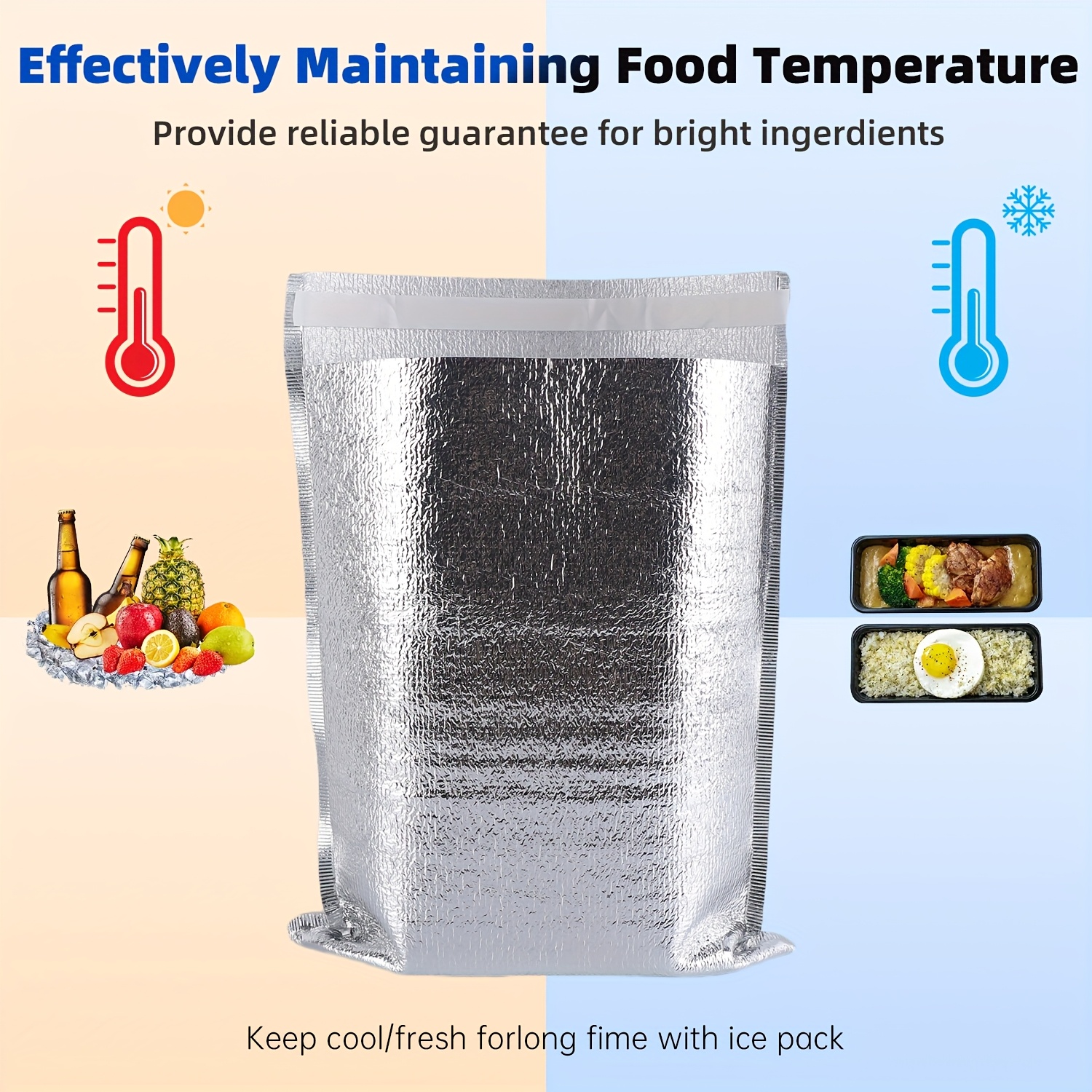 50pcs of simple thermal bags vegetable and fruit storage bags everyday use thermal bags   party necessities