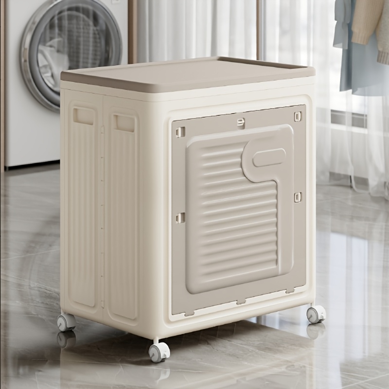 collapsible storage bin with lids clothes toy and blanket storage cabinet for bedroom playroom gym laundry room 0