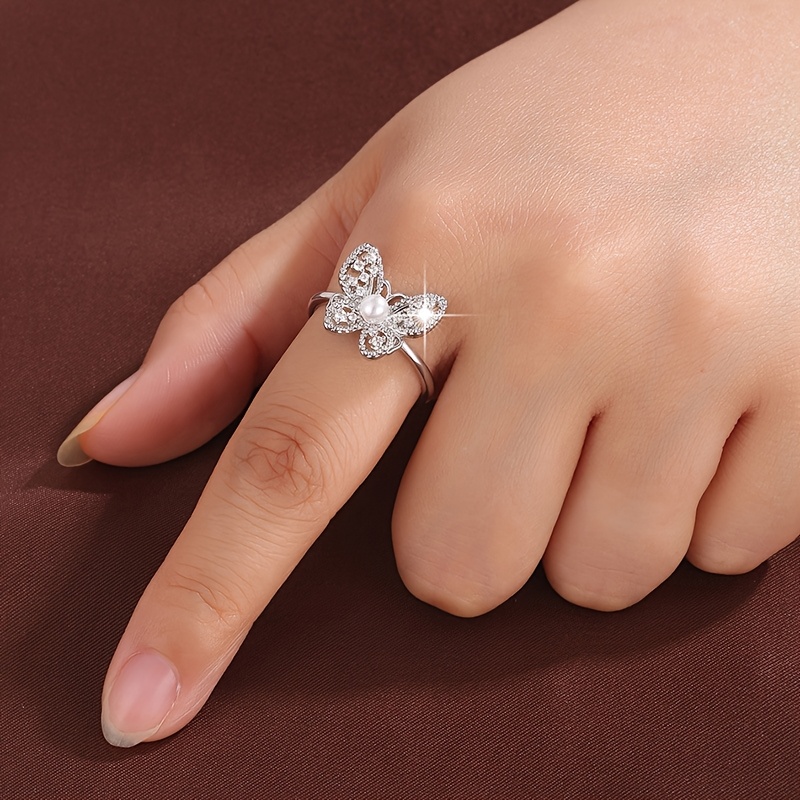 Delicate Butterfly Ring with Zirconia